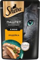Sheba влажный корм для кошек, нежный паштет в желе, с индейкой