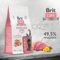 Brit Care Cat Sterilised Metaboli корм для стерилизованных кошек, индейка