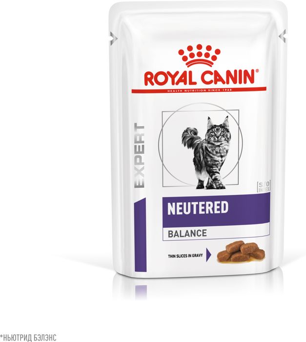 Royal Canin Neutered Balance влажный корм для стерилизованных кошек, склонных к набору веса, мелкие кусочки в соусе
