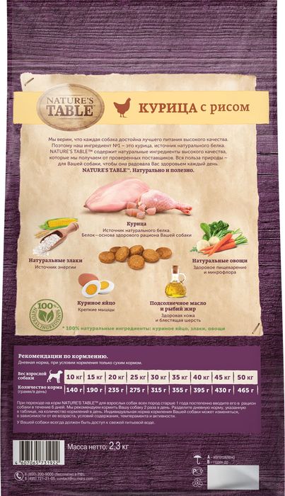 Nature`s Table Nature\'s Table сухой корм для собак с курицей и рисом